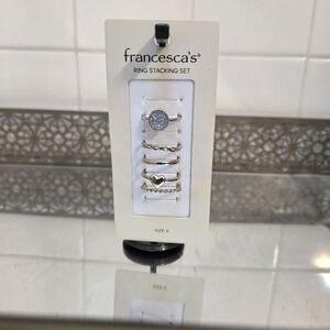 Francesca's Silver Tone Ring Stacking Set with Sparkle Accent
